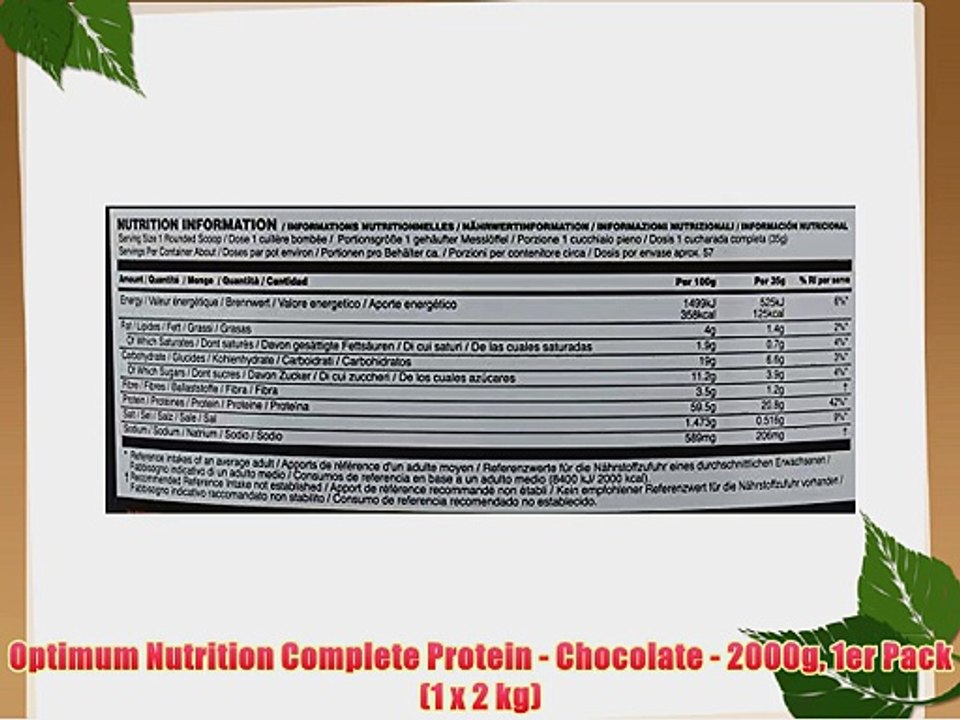 Optimum Nutrition Complete Protein - Chocolate - 2000g 1er Pack (1 x 2 kg)