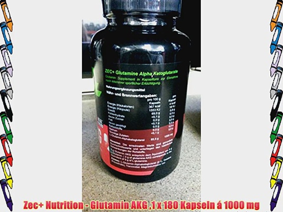 Zec  Nutrition - Glutamin AKG 1 x 180 Kapseln ? 1000 mg