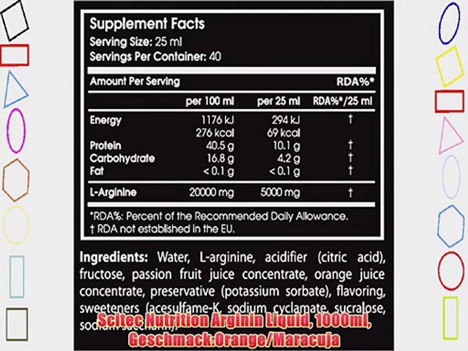 Scitec Nutrition Arginin Liquid 1000ml Geschmack:Orange/Maracuja