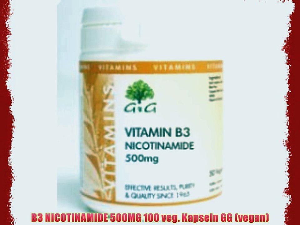 B3 NICOTINAMIDE 500MG 100 veg. Kapseln GG (vegan)