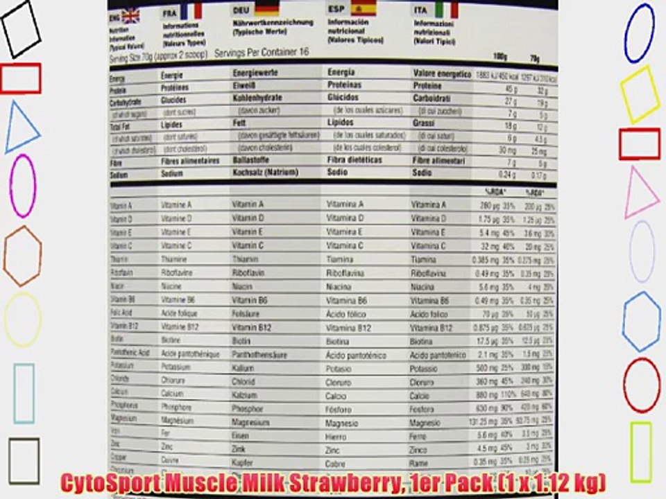 CytoSport Muscle Milk Strawberry 1er Pack (1 x 1.12 kg)