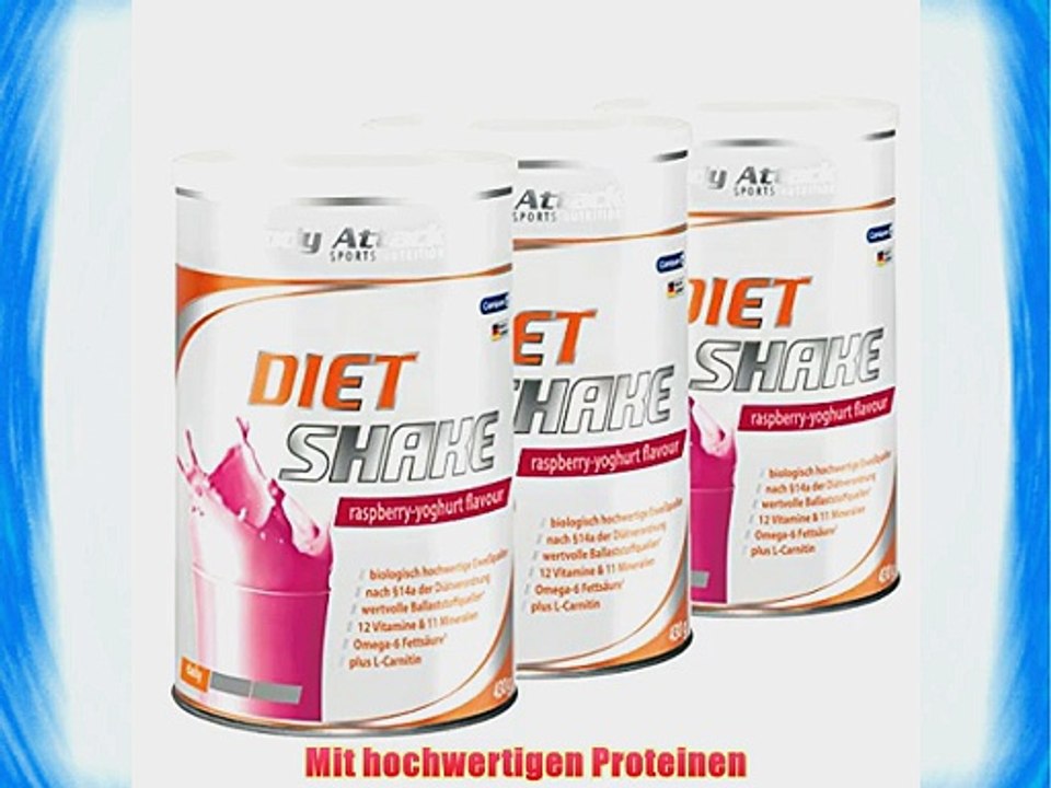 Body Attack Diet Shake Raspberry-Yoghurt 3er Pack (3 x 430 g)