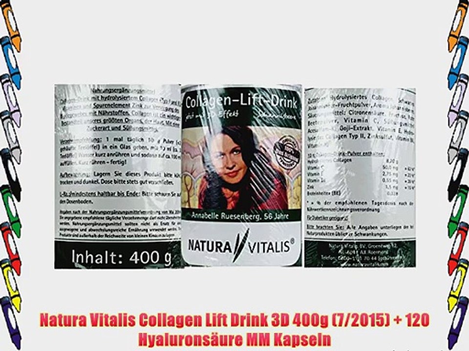 Natura Vitalis Collagen Lift Drink 3D 400g (7/2015)   120 Hyalurons?ure MM Kapseln