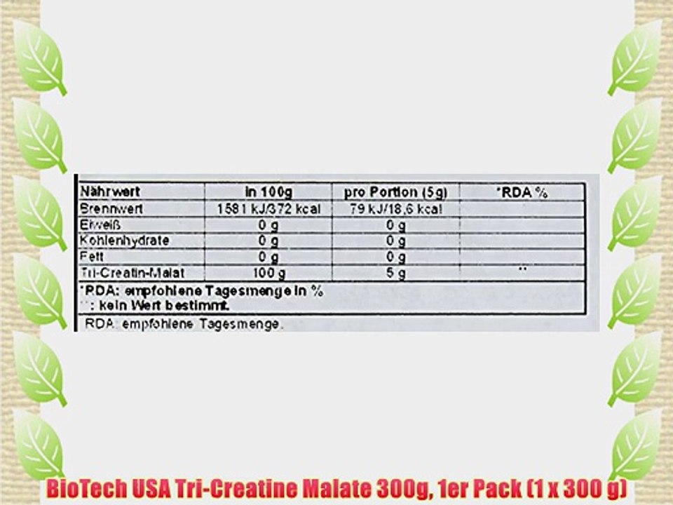 BioTech USA Tri-Creatine Malate 300g 1er Pack (1 x 300 g)