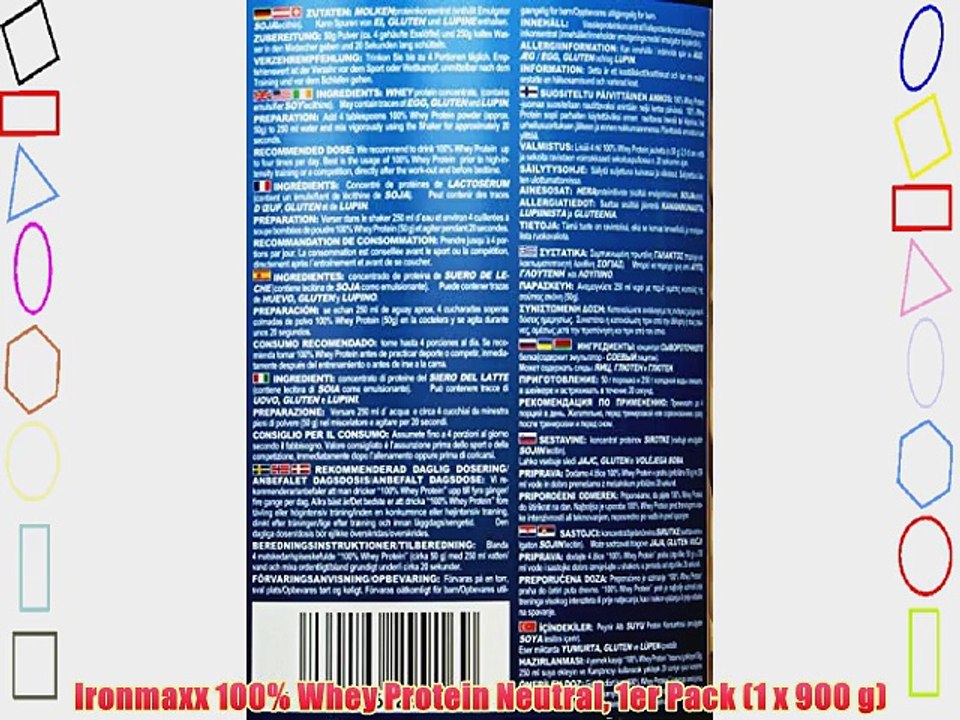 Ironmaxx 100% Whey Protein Neutral 1er Pack (1 x 900 g)