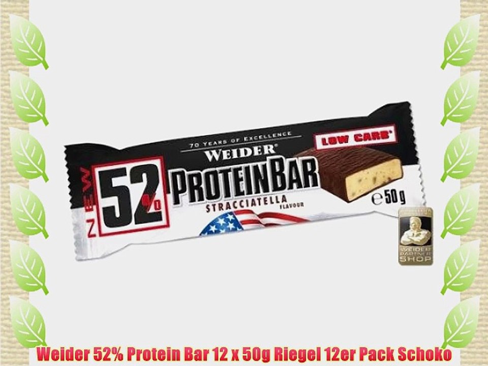 Weider 52% Protein Bar 12 x 50g Riegel 12er Pack Schoko