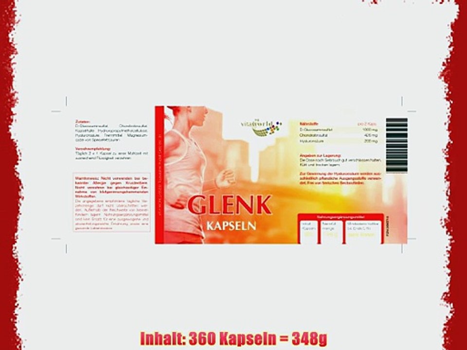 3er Pack Vita World Glenk 360 Kapseln Apotheken Herstellung Gesunde Gelenke Glucosamin Chondroitin