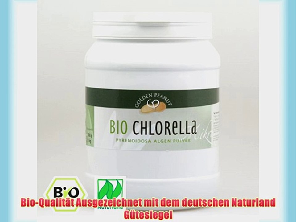 Golden Peanut Bio Chlorella Pulver Naturland zertifiziert 1 kg Dose