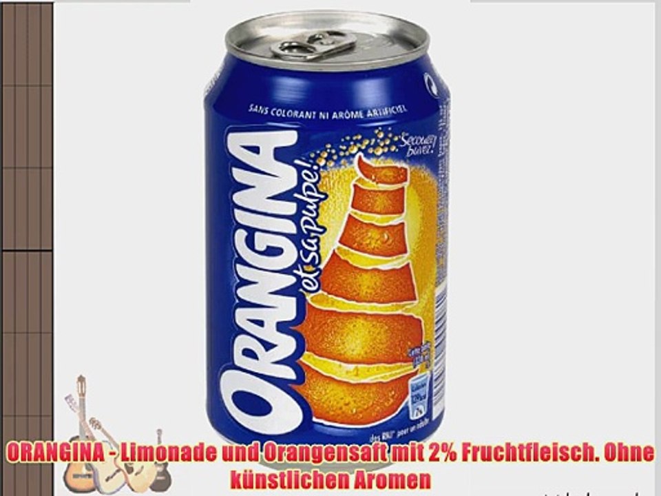 ORANGINA - Limonade und Orangensaft mit 2% Fruchtfleisch. 24 x 33 cl Dosen. BBQ