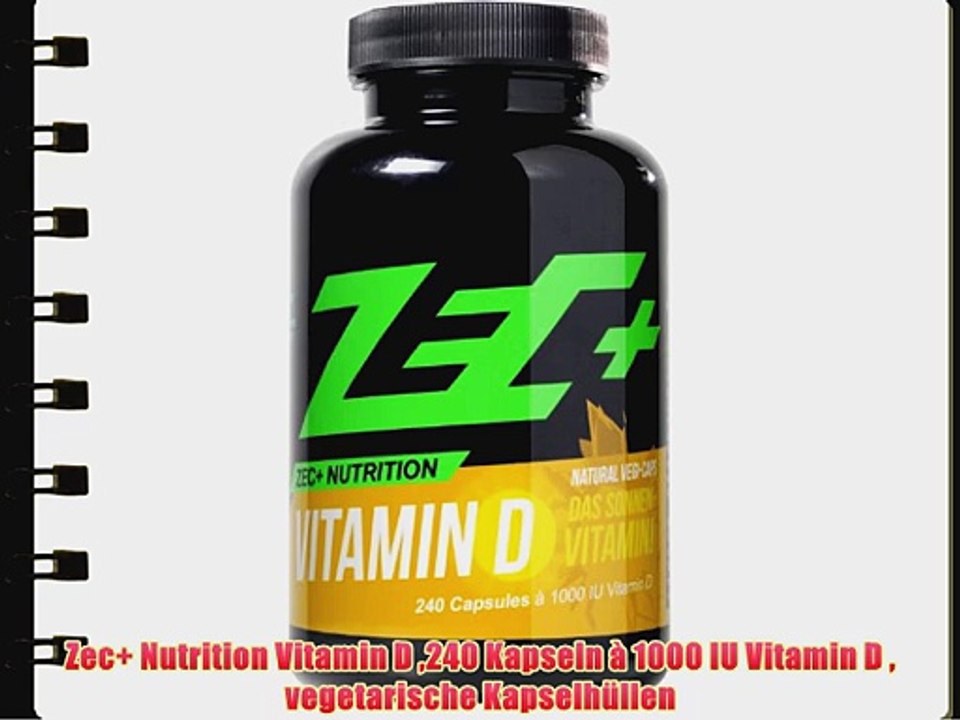 Zec  Nutrition Vitamin D 240 Kapseln ? 1000 IU Vitamin D  vegetarische Kapselh?llen