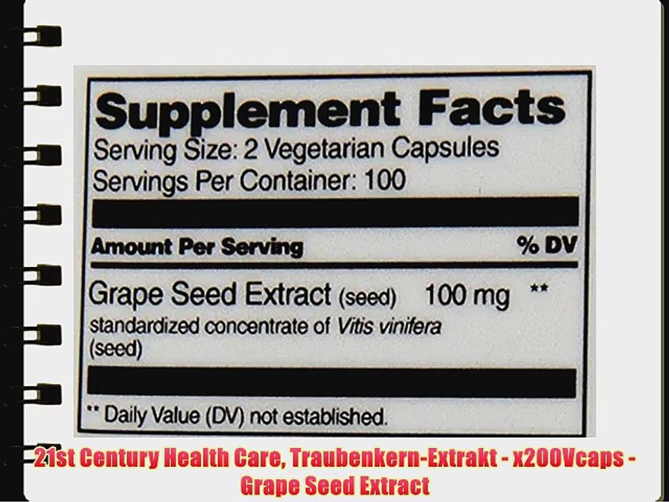 21st Century Health Care Traubenkern-Extrakt - x200Vcaps - Grape Seed Extract