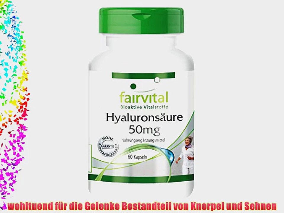 Hyalurons?ure Kapseln - 50 mg - gut aufnehmbar - vegetarisch - 60 Kapseln