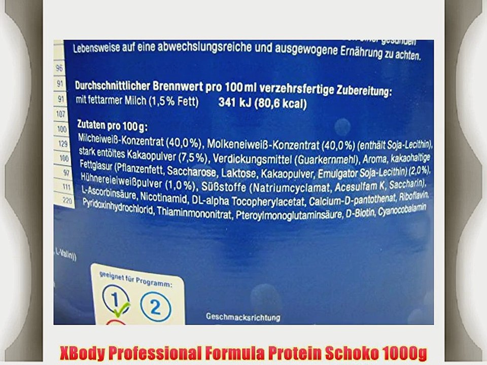XBody Professional Formula Protein Schoko 1000g