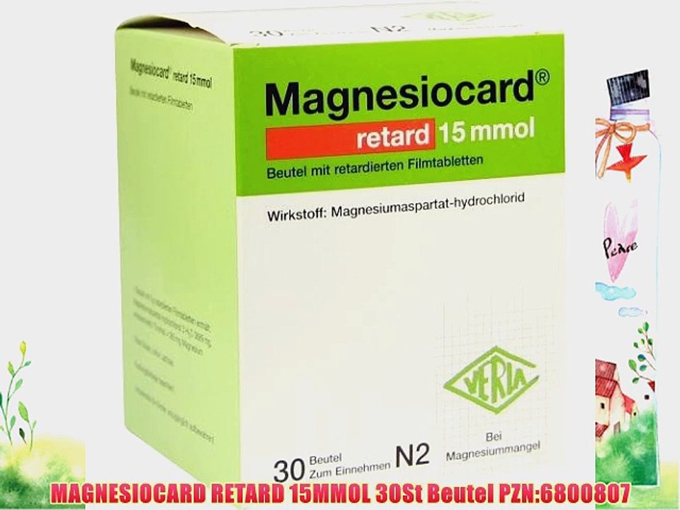MAGNESIOCARD RETARD 15MMOL 30St Beutel PZN:6800807