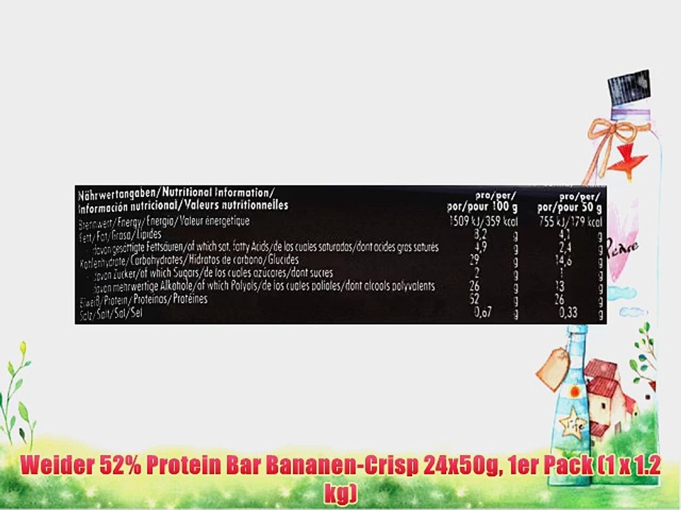 Weider 52% Protein Bar Bananen-Crisp 24x50g 1er Pack (1 x 1.2 kg)