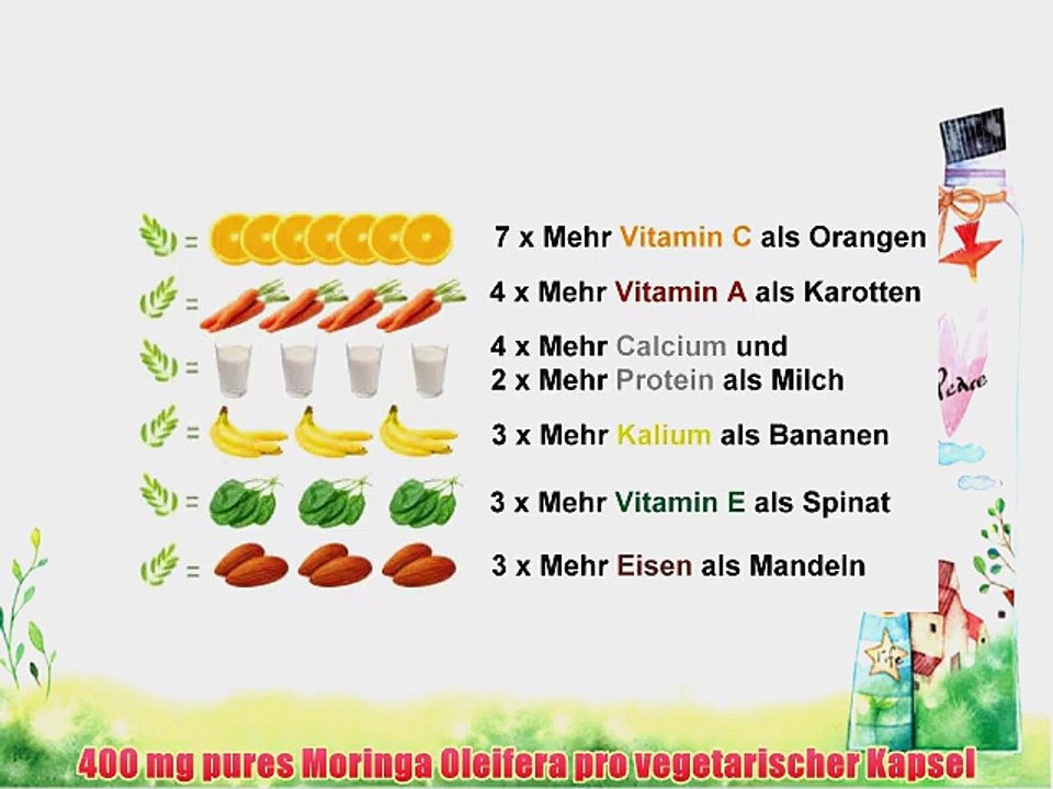 Moringa Oleifera Vegetarisch 400 mg - Premium Produkt - st?rker als OPC Acai (140 Kapseln)