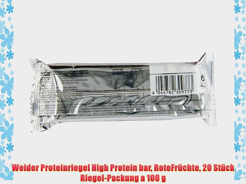 Weider Proteinriegel High Protein bar RoteFr?chte 20 St?ck Riegel-Packung a 100 g