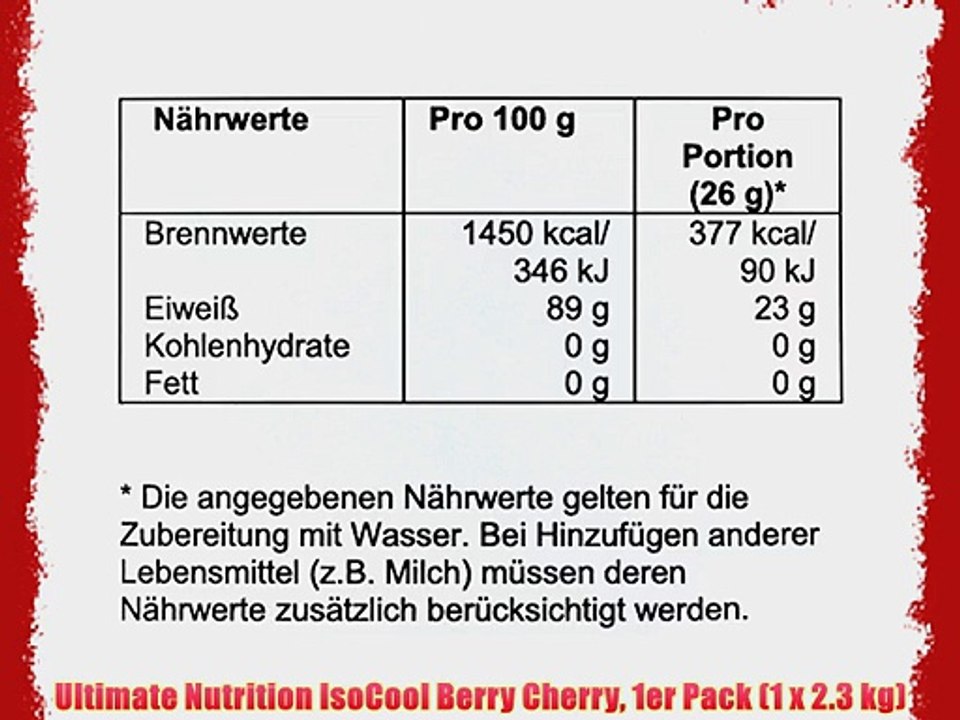Ultimate Nutrition IsoCool Berry Cherry 1er Pack (1 x 2.3 kg)