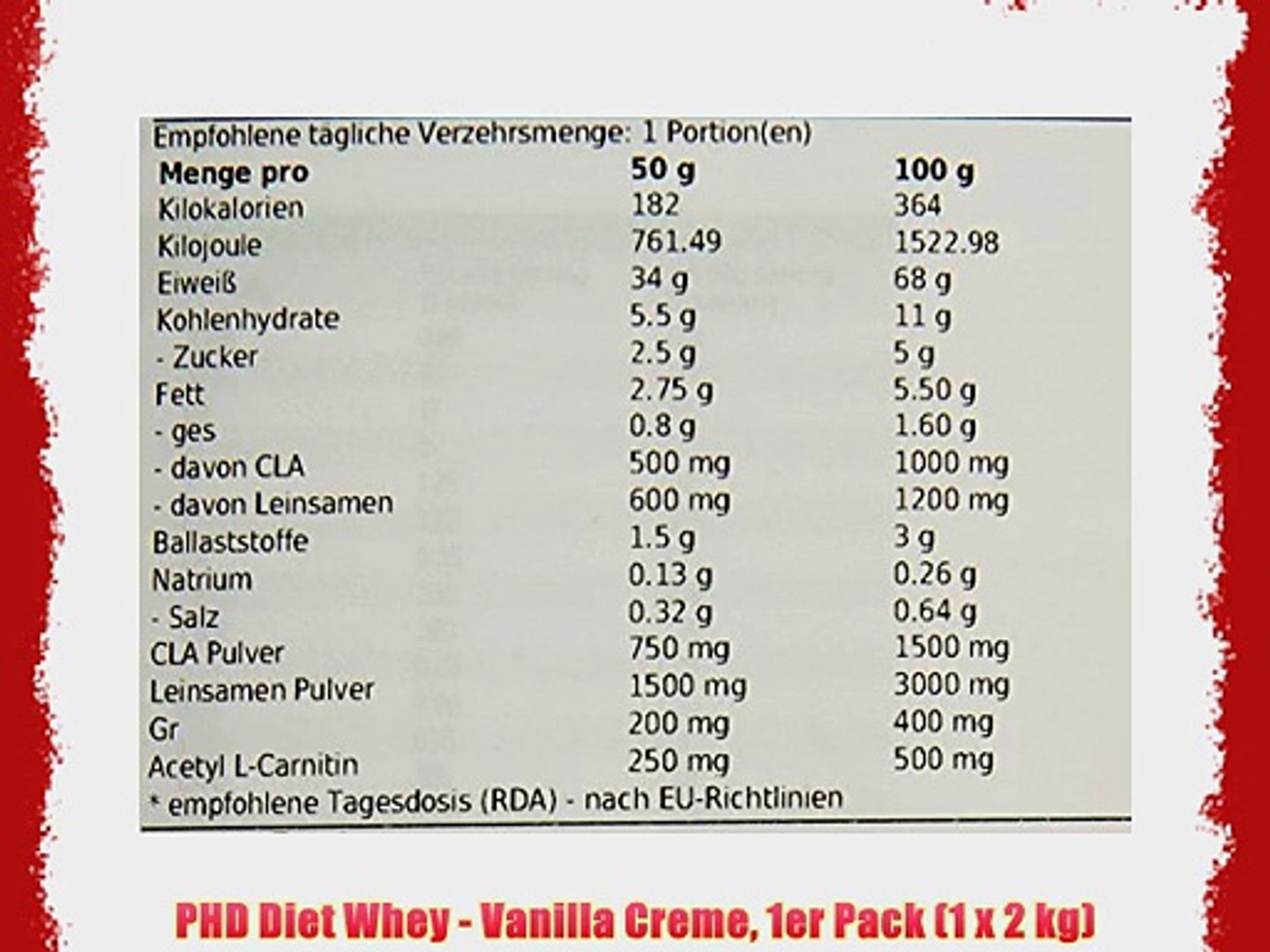 Phd Diet Whey Vanilla Creme 1er Pack 1 X 2 Kg Video Dailymotion