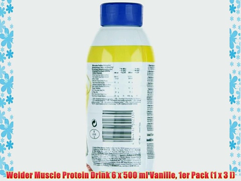 Weider Muscle Protein Drink 6 x 500 ml Vanille 1er Pack (1 x 3 l)