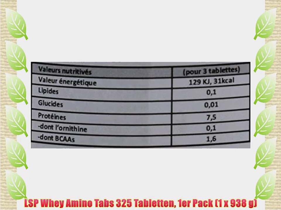 LSP Whey Amino Tabs 325 Tabletten 1er Pack (1 x 938 g)