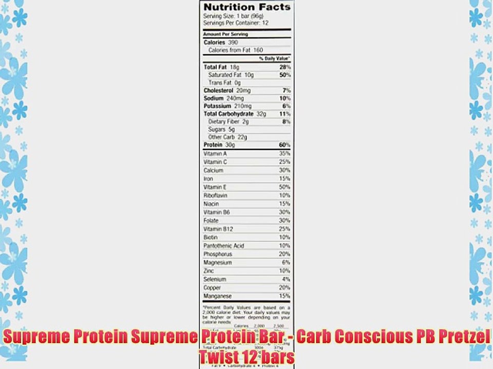 Supreme Protein Supreme Protein Bar - Carb Conscious PB Pretzel Twist 12 bars
