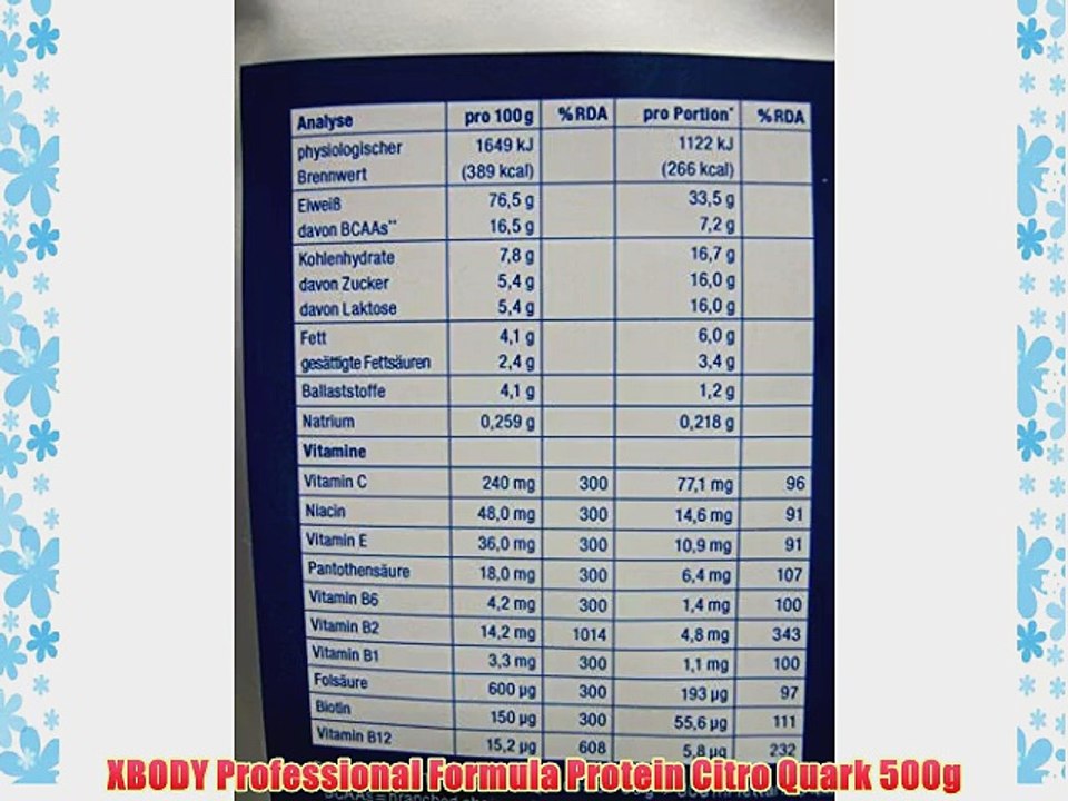 XBODY Professional Formula Protein Citro Quark 500g