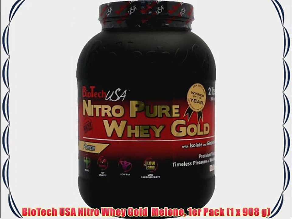 BioTech USA Nitro Whey Gold  Melone 1er Pack (1 x 908 g)