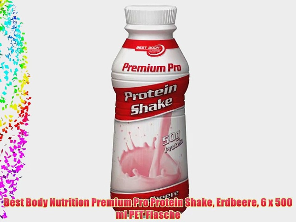 Best Body Nutrition Premium Pro Protein Shake Erdbeere 6 x 500 ml PET Flasche