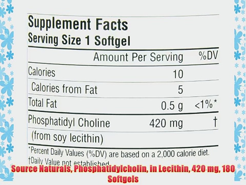 Source Naturals Phosphatidylcholin in Lecithin 420 mg 180 Softgels