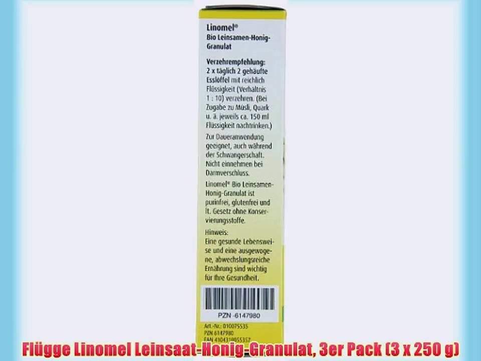 Fl?gge Linomel Leinsaat-Honig-Granulat 3er Pack (3 x 250 g)