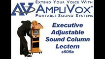 Adjustable Height Executive Sound Column Lectern from AmpliVox || Available with Speakers