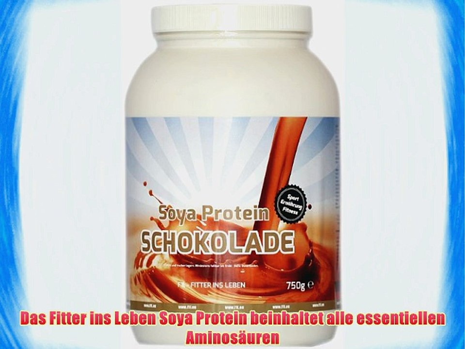 Fitter ins Leben Soya Protein Schokolade 750g Dose - laktosefrei - F?r Veganer und Vegetarier