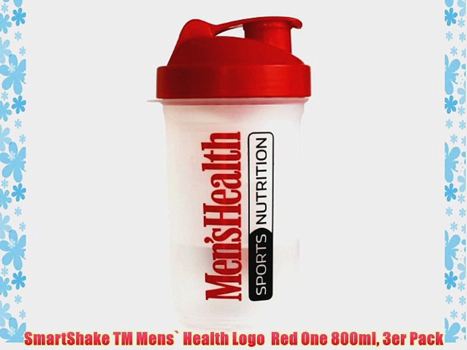 SmartShake TM Mens` Health Logo  Red One 800ml 3er Pack