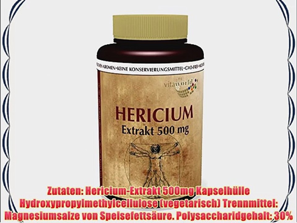 Vita World Hericium Extrakt 500mg 100 Kapseln Apotheken Herstellung