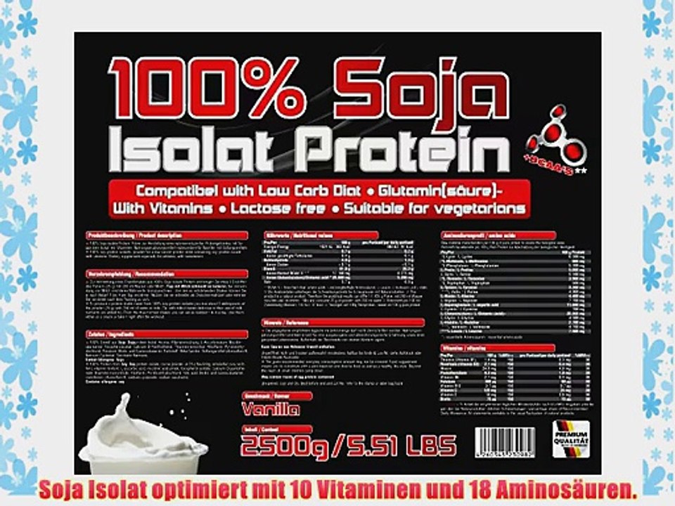 BodyWorldGroup 100% Soja Isolat Protein Muscle Line Vanilla-Icecream 2500 g 1er Pack (1 x 2.5
