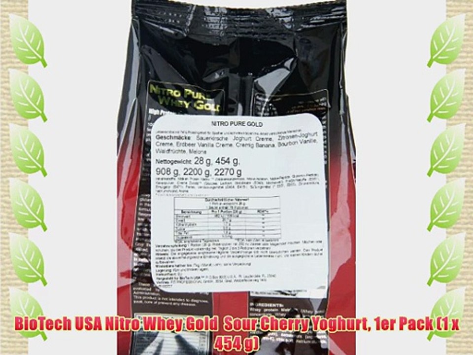 BioTech USA Nitro Whey Gold  Sour Cherry Yoghurt 1er Pack (1 x 454 g)