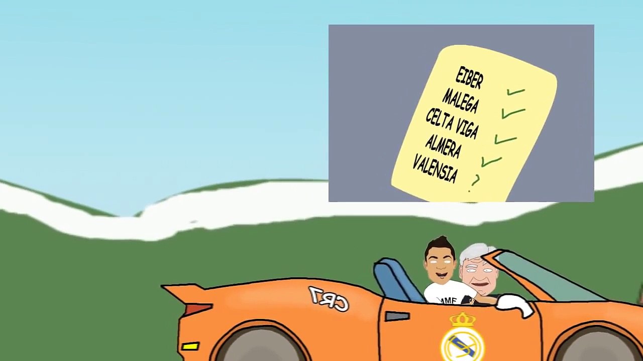 Valencia 2 - 1 Real Madrid (4.1.2015 goals highlights football cartoon by football parody)