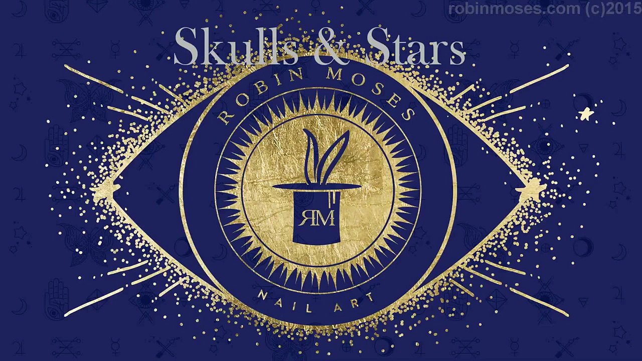 Stars and Skull Nails!  Neon Pink Black and White Nail Design