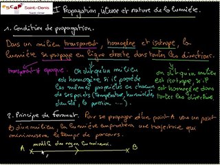 Cours 1 Propagation vitesse et nature de la lumière