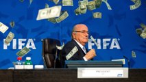 FIFA Protester Makes it Rain on Sepp Blatter During Press Conference