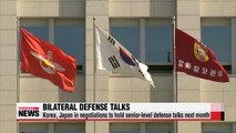 Korea, Japan in negotiations to hold senior-level defense talks next month