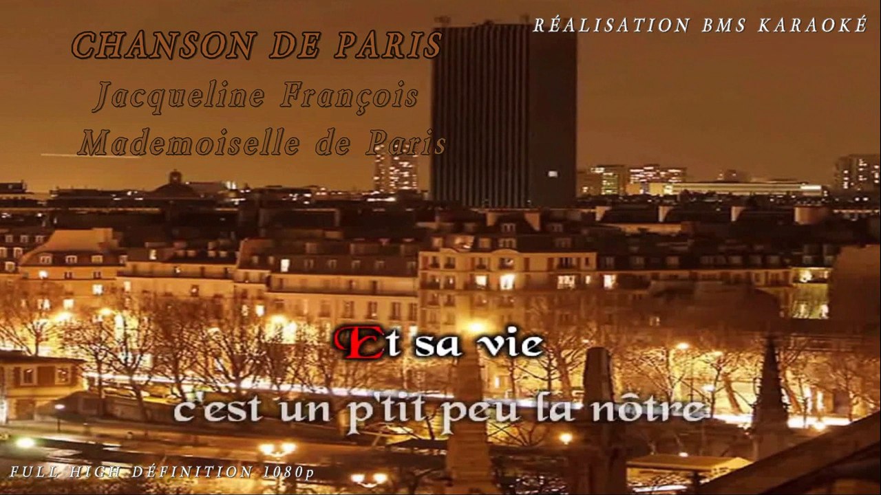 Karaoké Chanson de Paris Jacqueline François  Mademoiselle de Paris