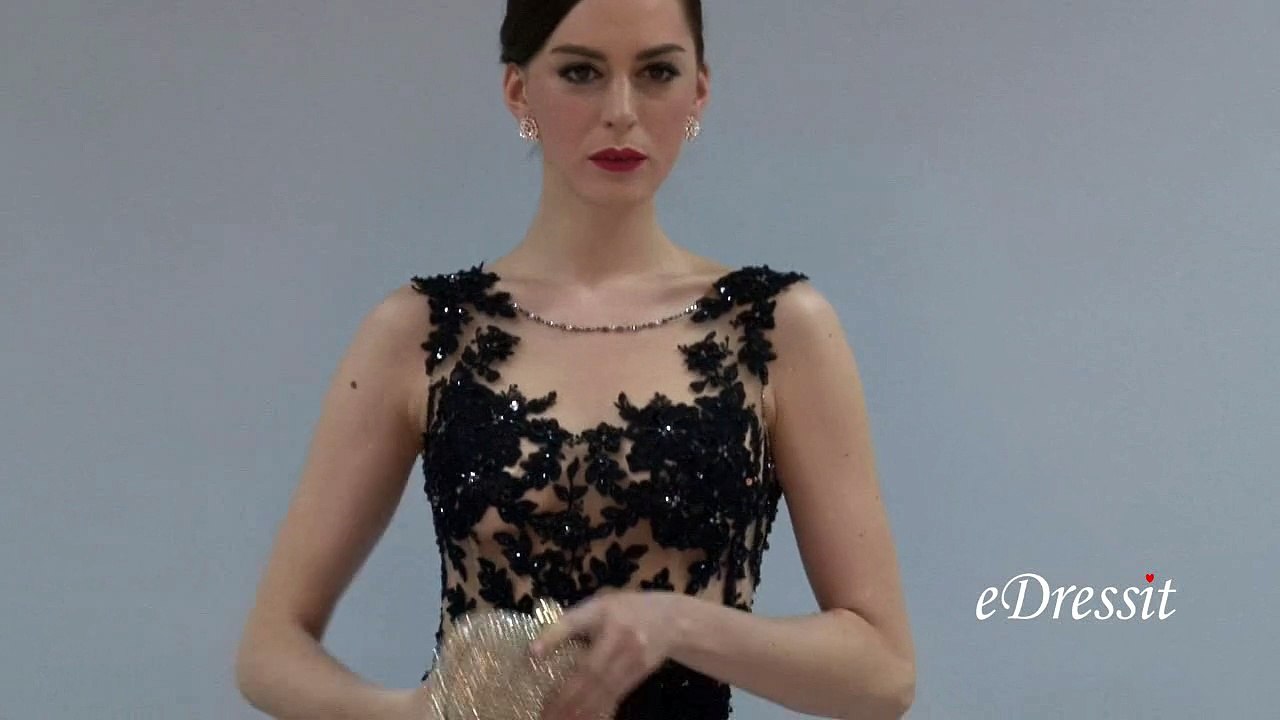 eDressit Sleeveless Slit Black Evening Dress Formal Gown (02153400)