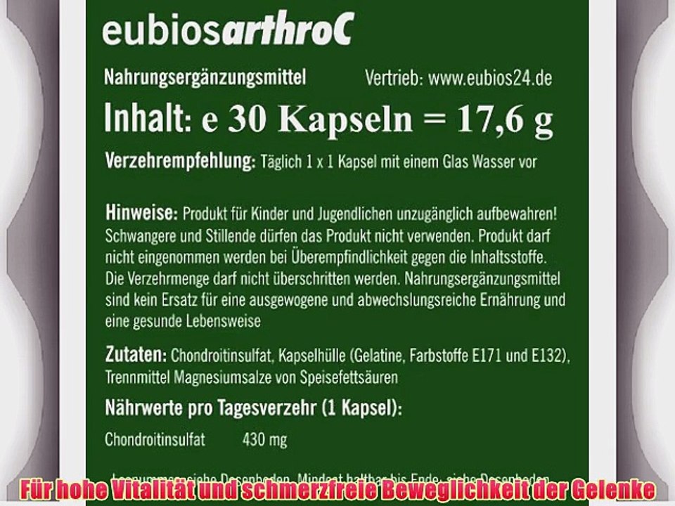 Arthro Plus Gelenknahrungssystem 1400 mg Glucosamin   430 mg Chondroitin Monatspackung deutsche