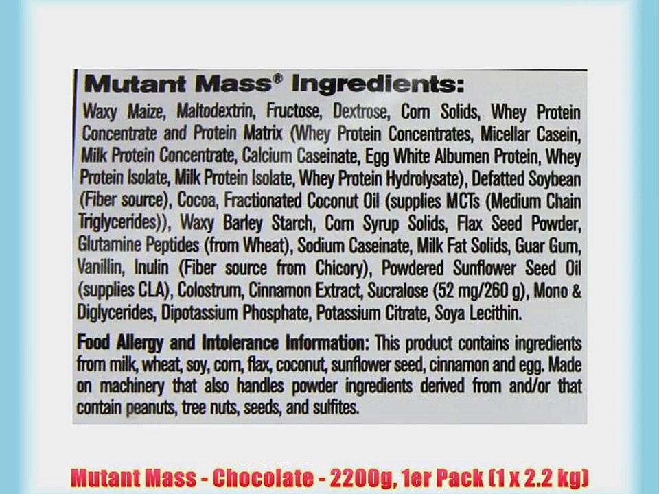 Mutant Mass - Chocolate - 2200g 1er Pack (1 x 2.2 kg)