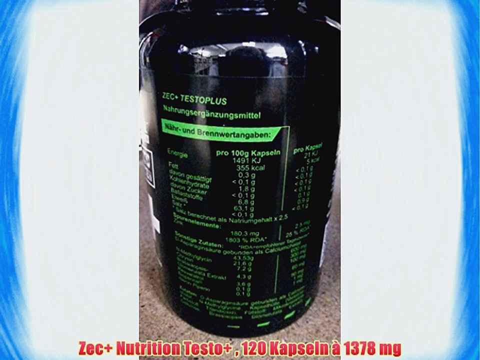Zec  Nutrition Testo   120 Kapseln ? 1378 mg