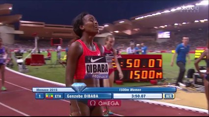 1500m F – DL Monaco 2015, RECORD DU MONDE de Genzebe Dibaba (3’50''07)