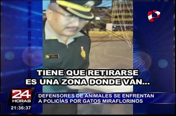 Miraflores: defensores de los animales se enfrentan a policías por gatos del Parque Kennedy
