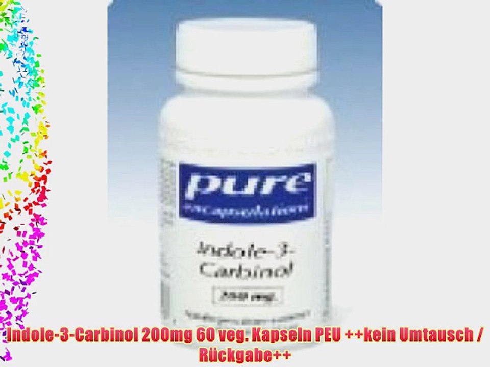 Indole-3-Carbinol 200mg 60 veg. Kapseln PEU   kein Umtausch / R?ckgabe